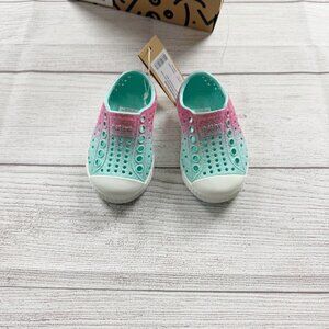 Native Shoes Jefferson Bling Kids Hollywood Hydrangea Slip-On Sneakers NWT 4